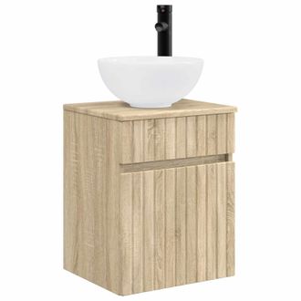 vidaXL Vanidad De Lavabo Montada En La Pared Roble Sonoma Vidaxl