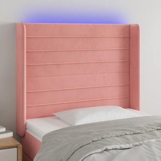 vidaXL Cabecero Con Led De Terciopelo Rosa 93x16x118/128 Cm Vidaxl