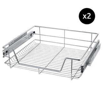 TecTake 2 cajones telesc&oacute;picos para cocina y dormitorio acero gris