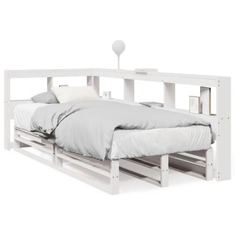 Berkfield Home Bookcase Bed without Mattress White 75x190cm Solid Wood Pine | Size: 75x190 cm