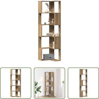 vidaXL Libreria a 5 ripiani - Libreria Angolare 5Ripiani Rovere Artigianale 50x50x179cm Legno