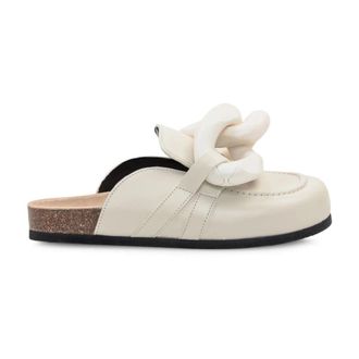 J.W.Anderson Chain Loafer Schoen - Dames - Slip ons - Wit - 36 EU - Leer - Schoenen