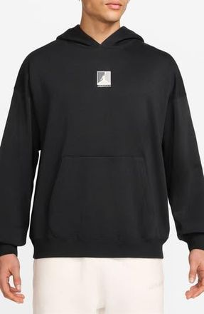 Nike Jordan Graphic Print Brooklyn Fleece Hoodie in Black/White at Nordstrom Rack, Size X-Large