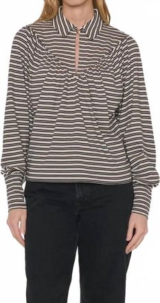Nation Ltd Jean Keyhole Top In Vintage Yarn Dye Stripe