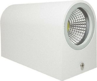 Trade Shop Trade Shop - Applique Doppia Luce Led 10w Nero Bianco Lampada Parete Up Down Faretto Esterno - Blanco