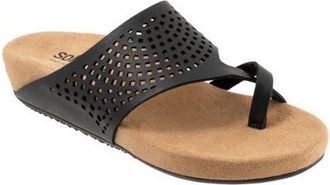 Softwalk Blaine Perf Platform Wedge Slide Sandal in Black at Nordstrom, Size 10.5