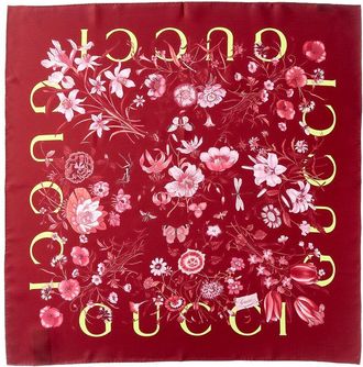 Gucci Flora Print Silk Scarf
