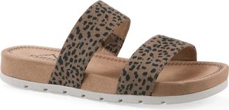 White Mountain Tahlie Slide Sandal in Tan/cheetah/fabric at Nordstrom Rack, Size 6