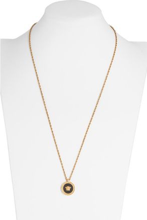 Versace Medusa Head Pendant Necklace in Gold/black at Nordstrom