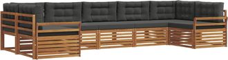 vidaXL Conjunto De Sof&aacute;s De Exterior 7 Uds. Natural Y Antracita Vidaxl
