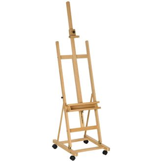Vinsetto Caballete de pintura 50.5x53x238 cm madera natural