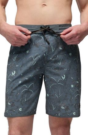 Prana 6-Inch Board Shorts in Bluff Blue Vacation at Nordstrom, Size 32