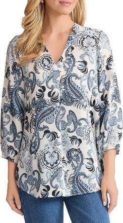 Jones New York Paisley Print Top in Jones White Multi at Nordstrom, Size Medium P