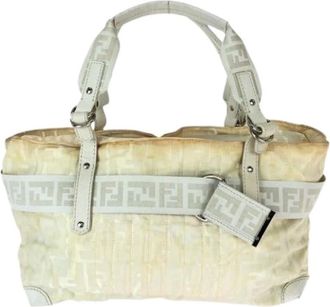 Fendi Pre-owned Handbags, female, White, Size: ONE SIZE Pre-owned Vintage Nylon Tote