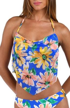 Sunshine 79 Sunflower Cowl Neck Tankini in Blue Multi at Nordstrom Rack, Size 12