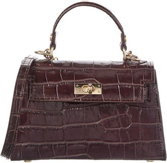 Persaman New York Blakely Croc-Embossed Leather Satchel
