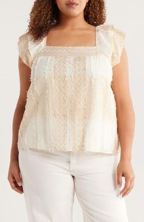 Liverpool L.A. Sleeveless Chevron Knit Top in Brown Cream Ch Stripe at Nordstrom Rack, Size 1X