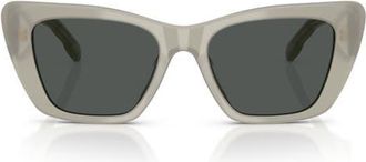 Tory Burch 52mm Cat Eye Sunglasses in Milky Grey Green /Dark Grey at Nordstrom