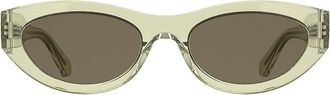 Calvin Klein Womens Oval Sunglasses - Brown