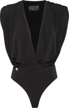 Philipp Plein Tops, Dames, Zwart, L, Sleeveless Bodysuit