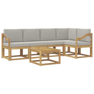 vidaXL Conjunto De Sof&aacute;s De Exterior 6 Pcs Blanco Y Gris Claro Vidaxl