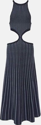 Gabriela Hearst Tam striped cutout wool and silk maxi dress