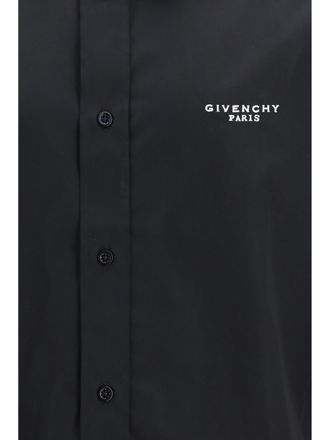 Givenchy Mens Shirt Poplin Embroidered Black Cotton