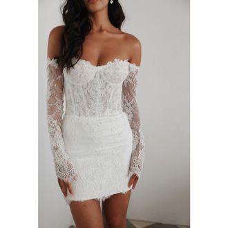 Untamed Petals Madeline Mini Dress in Ivory at Nordstrom, Size 00