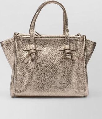 Gianni Chiarini metallic textured crossbody bag top handles strap