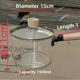 OEM Cacerola De Vidrio Borosilicato De Alta Calidad, 1500 Ml, Sencilla Y Alargada, Ideal Para Sopas Y Guisos. Apta Para Vitrocer&aacute;micas