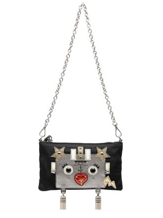 Prada 2013-2025 Tessuto Saffiano Robot Chain shoulder bag - Black