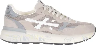 Premiata Taupe Mick 0.1 Iconic Side Design Leather Sneakers