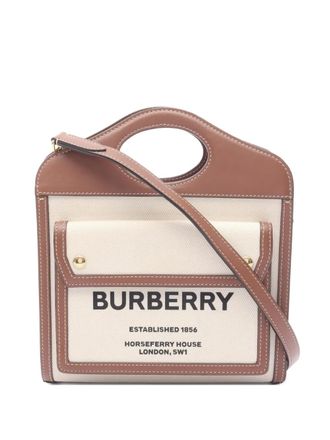 Burberry 2000s Horseferry tote bag - women - Calf Leather/Canvas - One Size - Neutrals