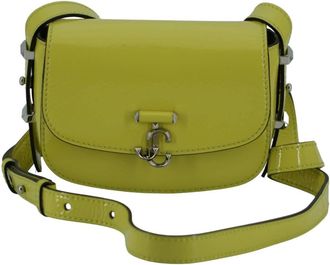 Jimmy Choo London Womens Leather Small Shoulder Bag In Lime Yellow