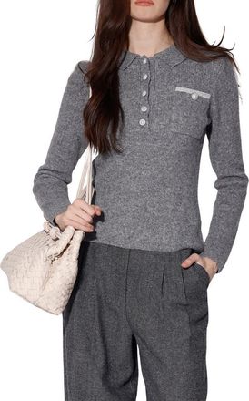 Walter Baker Barry Polo Sweater in Heather Grey at Nordstrom Rack, Size X-Small