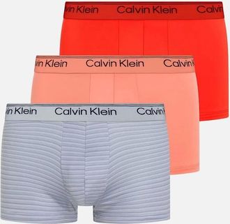 Calvin Klein Mens 3-Pack Micro Stretch Low-Rise Boxer Trunks, Molten/Coral/Blue - Grey - Size: 32/30/31