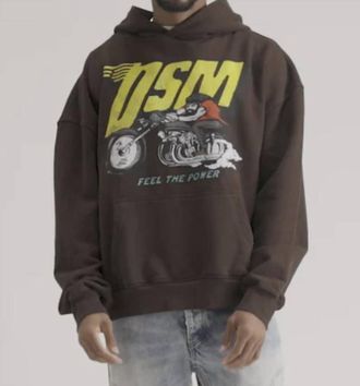 Diet Starts Monday Mens French Terry Biker Hoody In Brown