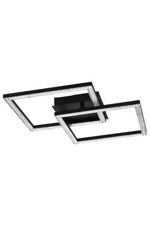 Eglo Eglo Lejias Clear Metal Integrated LED Ceiling Light in Black