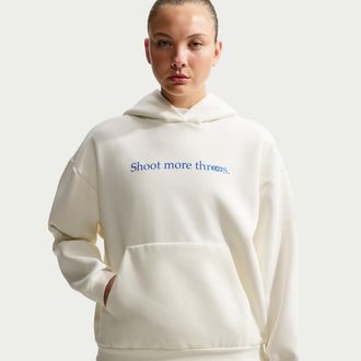 Nike Womens Caitlin Clark Therma-FIT Pullover Basketball Hoodie in White | JA0095-133