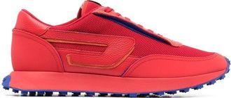 Diesel logo-patch low-top sneakers - men - Polyester/Polyester/Calf Leather/Rubber - 43 - Red
