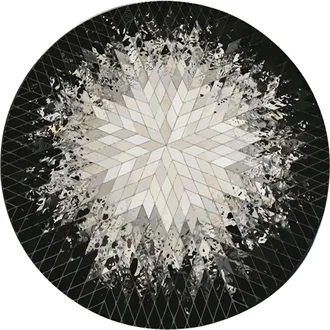 OEM 1 Alfombra Redonda, Antideslizante, Lavable, De Franela Suave, Con Estampado En Blanco Y Negro, Para Sala De Estar O Dormitorio