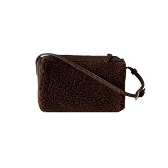 Generic Faux Fur Casual Crossbody Bag Small Comfortable Shoulder Simple PillowPurse(Coffee)