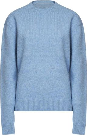 Toteme Klassieke Alpaca Ronde Hals Trui - Dames - Ronde hals truien - Blauw - XS - Katoen - Truien & Vesten