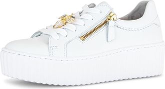 Gabor Platform Zip Sneaker in White/Gold at Nordstrom, Size 8.5Us