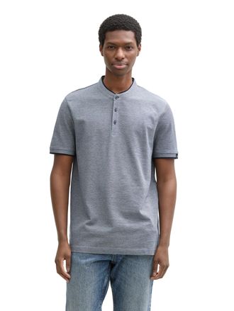 Tom Tailor Denim Poloshirt TOM TAILOR DENIM, Herren, Gr. XL, blau (dunkelblau two tone), Obermaterial: 100% Baumwolle, unifarben, regular fit taillenbedeckt, Rundhals,