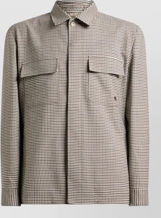 Etro checked shirt jacket chest pockets long sleeves