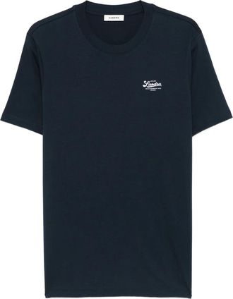 Sandro T-shirt girocollo con logo - Blu