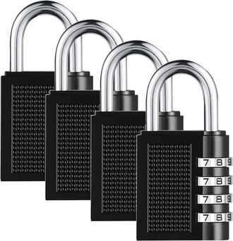 OEM Lucchetto A Combinazione A 4 Cifre, Confezione Da 4, Lucchetto A Combinazione Resistente Per Case, Scuole, Aziende, Armadietti Per Bagagli E Cassette 