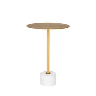 House Nordic Mesa auxiliar en efecto lat&oacute;n y m&aacute;rmol &oslash;41cm - Lat&oacute;n