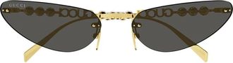 Gucci Gg 1920S Zonnebril - unisex - Zonnebrillen - Geel - 63 MM - Accessoires